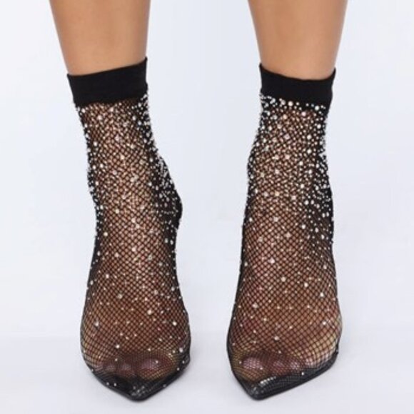 Fashion Nova Shoes - Highly Classified Rhinestone Pump - Black Size 7.5